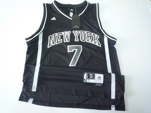  NBA New York Knicks 7 Carmelo Anthony New Revolution 30 Swingman All Black Jersey